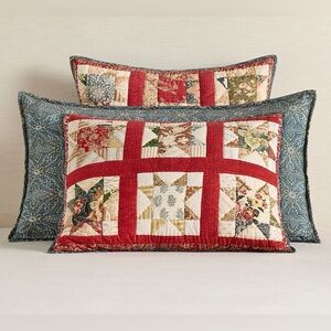 NEW Pottery Barn Emerson Reversible Quilted Euro Pillow Sham Americana NWT